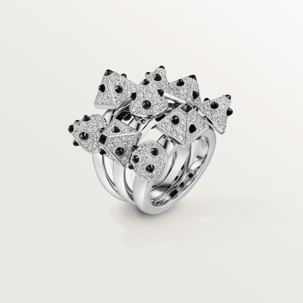 Clash [Un]limited Ring White gold, onyx, diamonds